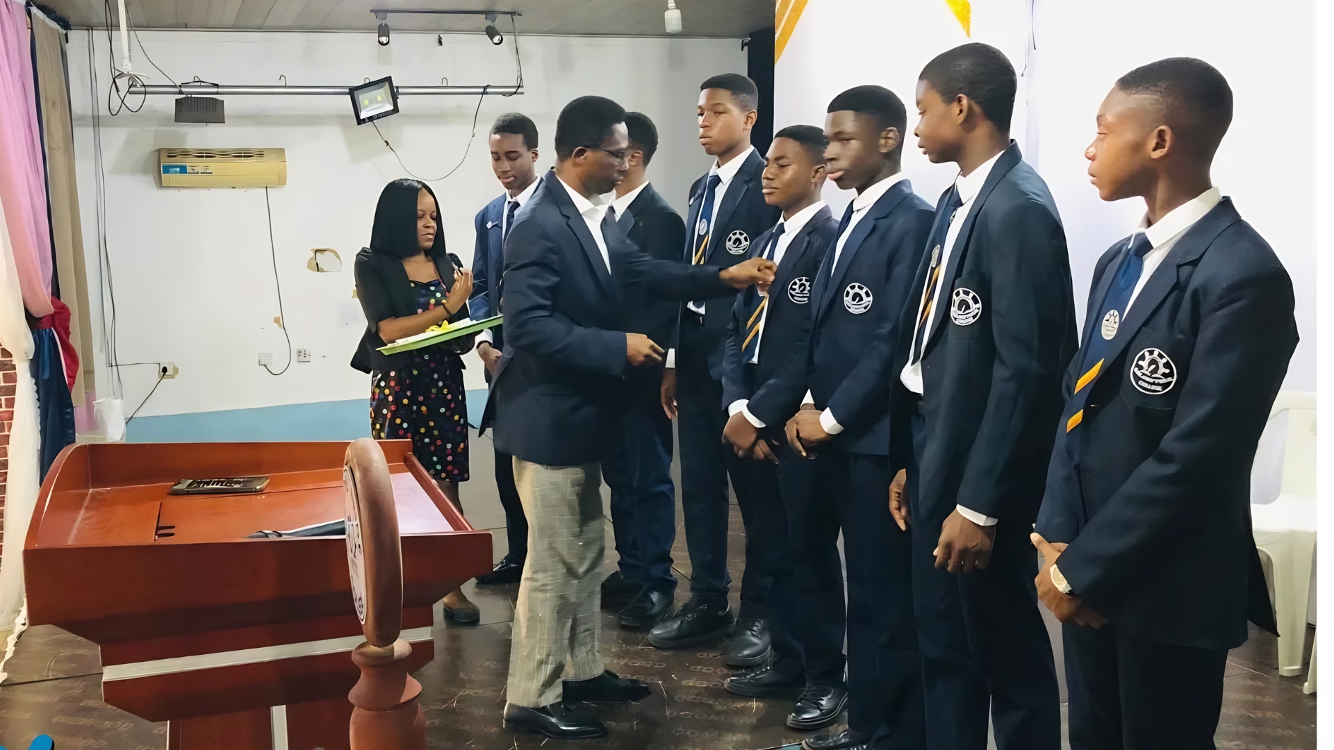 Students taking part in a school club activity